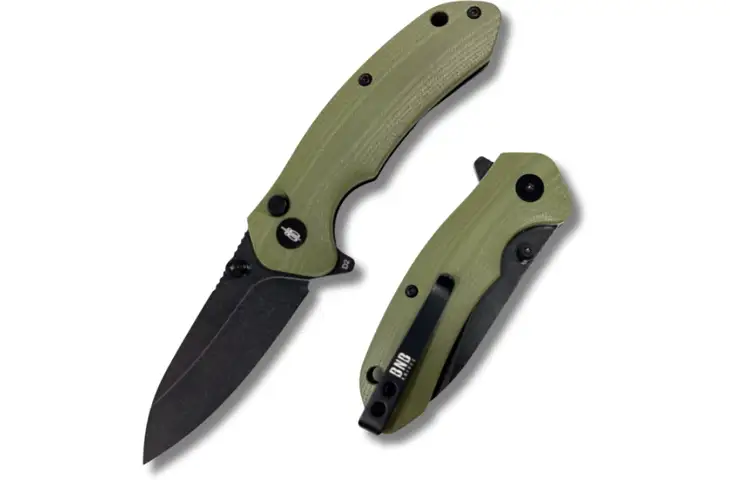 BucknBear Button Lock Raven Knife Od Green
